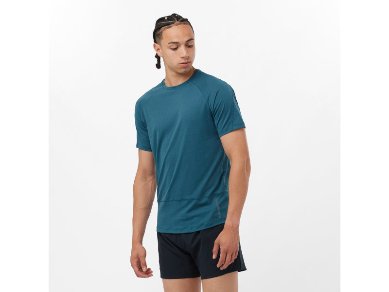 Polera Cross Run Ss tee blu